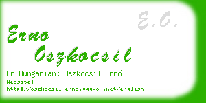 erno oszkocsil business card