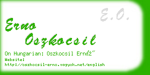 erno oszkocsil business card